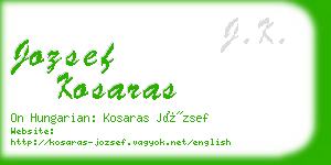 jozsef kosaras business card